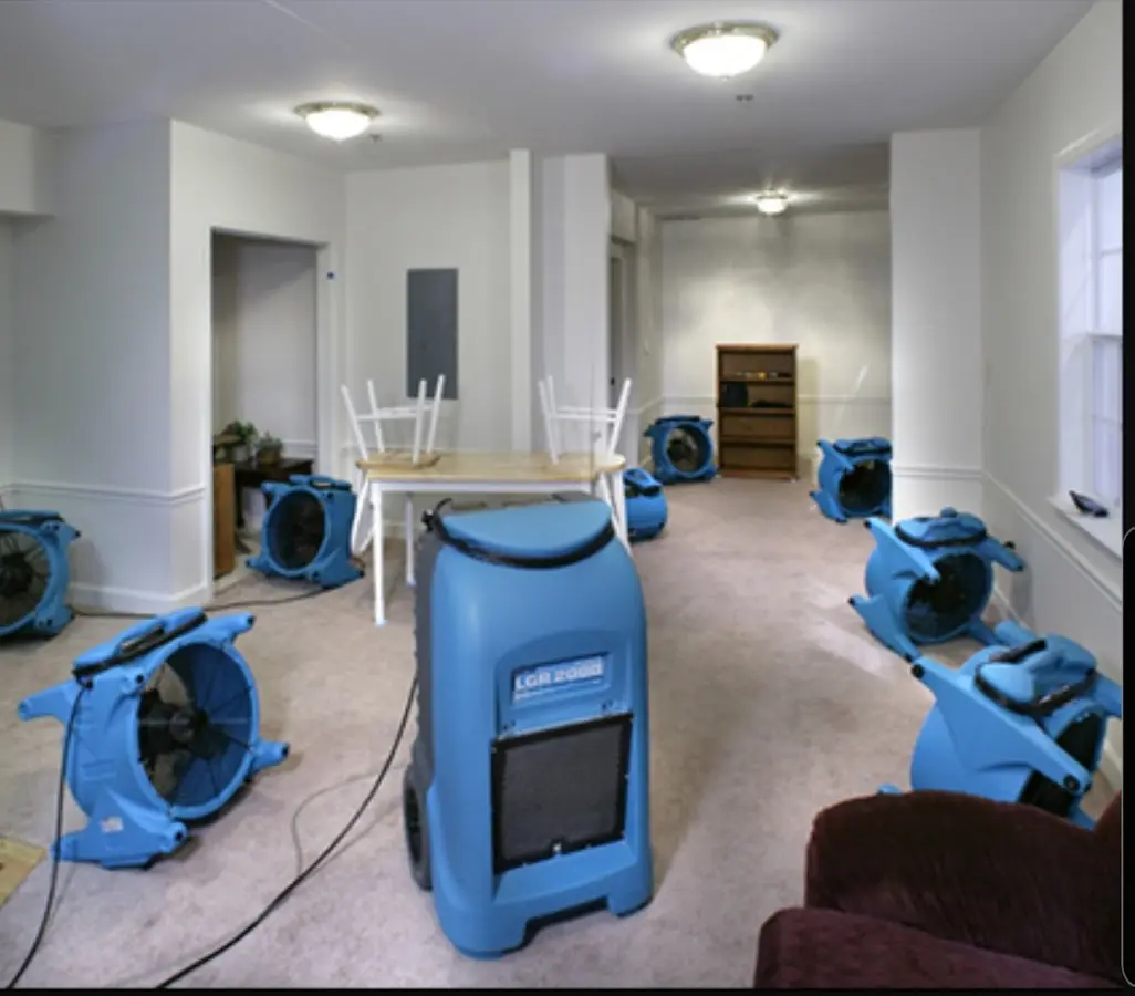 Air movers and dehumidifier setup for Water Extraction & Removal in Easttown